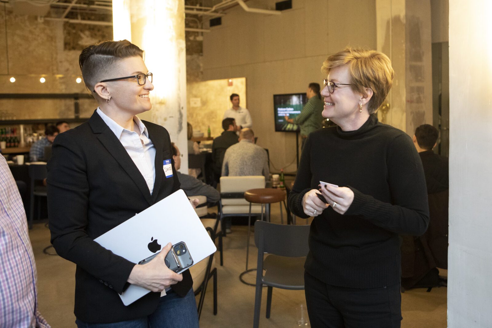 Two women talking